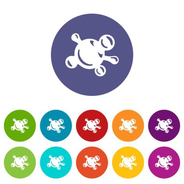 Molekül biyolojisi simgeler vektör renk ayarla