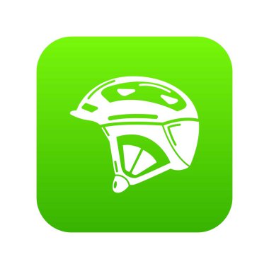 Bisiklet kask yeşil simge vektör