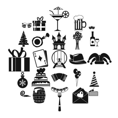 Pasta için tatil Icons set, basit tarzı