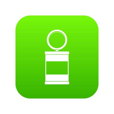 Çöp kovası pedallı simgesi dijital yeşil ile