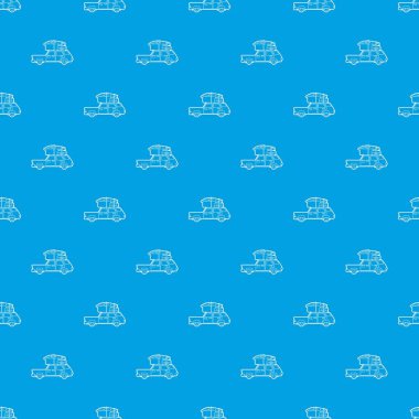 Hatchback araba kargo Bagaj desen vektör kesintisiz mavi