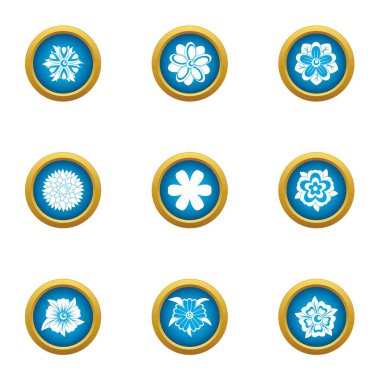 Çarkıfelek Icons set, düz stil