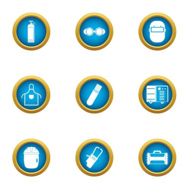 İş simgeler kümesi kaynak, düz stil