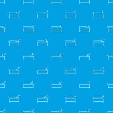 Tıbbi yatak desen vektör kesintisiz mavi