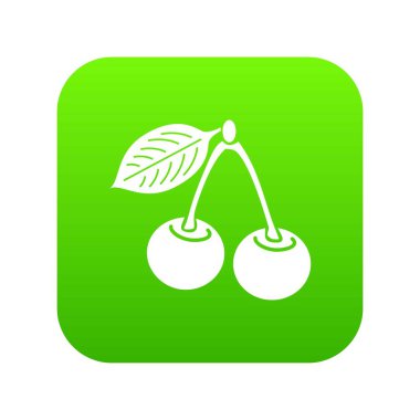 Kiraz simge yeşil vektör