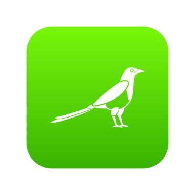 Kuş magpie simgesi dijital yeşil