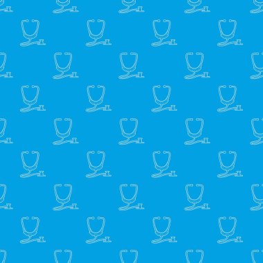 Stetoskop desen vektör kesintisiz mavi