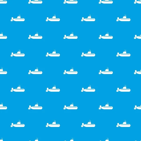Niebieski bezszwowe wektor wojskowy wzór okręt podwodny — Wektor stockowy