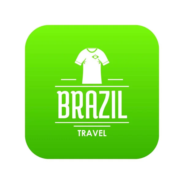 Brésil équipe icône vecteur vert — Image vectorielle