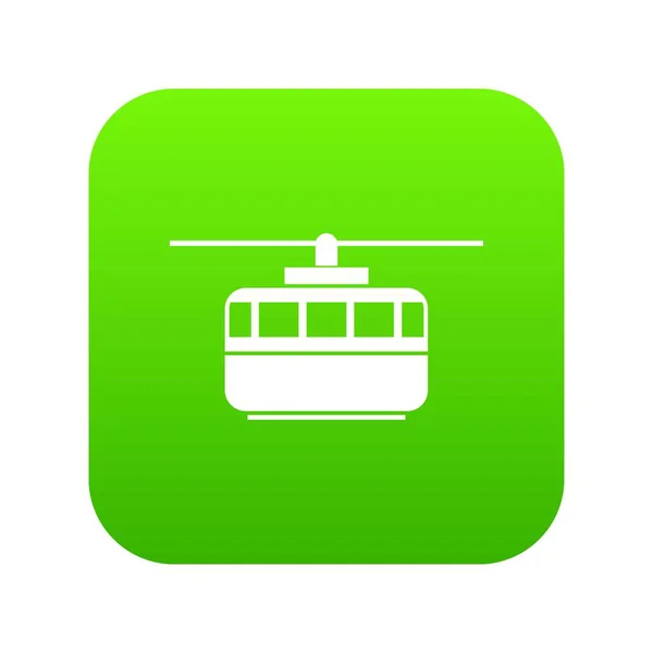 Standseilbahn Symbol digital grün — Stockvektor