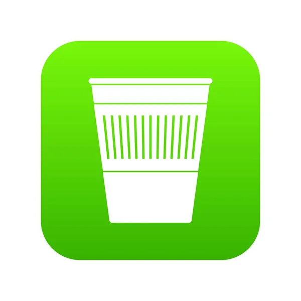 Пластикові офісні відходи іконка цифровий зелений — стоковий вектор