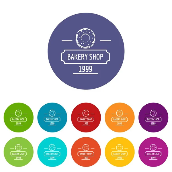 Boulangerie icônes fraîches définir la couleur vectorielle — Image vectorielle