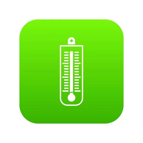 Icono termómetro digital verde — Vector de stock