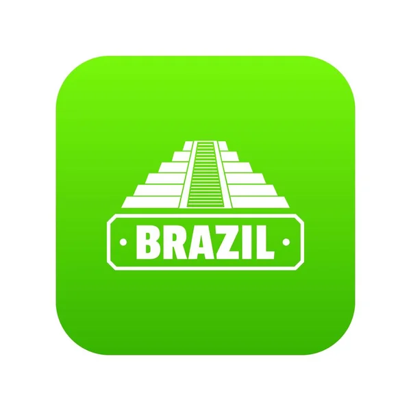 Brésil icône du pays vecteur vert — Image vectorielle
