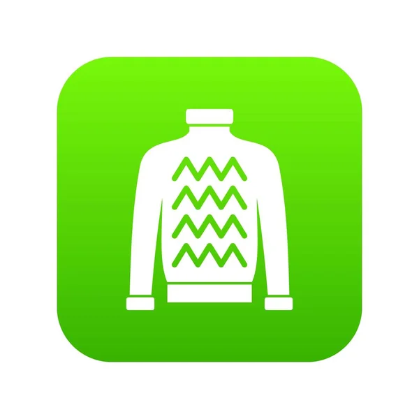 Mężczyzn sweter ikona cyfrowego zielony — Wektor stockowy