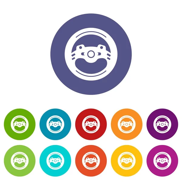 Direksiyon simidi simgeler vektör renk ayarla