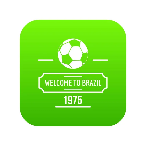 Brésil icône de football vecteur vert — Image vectorielle