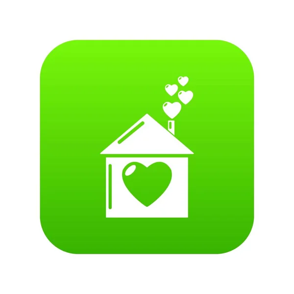 Mutter Haus Symbol grüner Vektor — Stockvektor