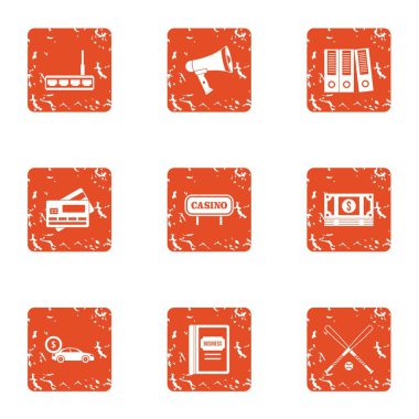 İş eğitim simgeler kümesi, grunge tarzı