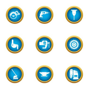 Üretmek bir aracı Icons set, düz stil