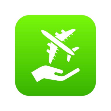 Hava yolcu koruma yeşil simge vektör