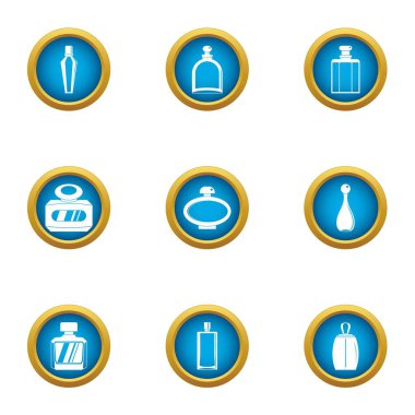 Lezzetli kokusu Icons set, düz stil