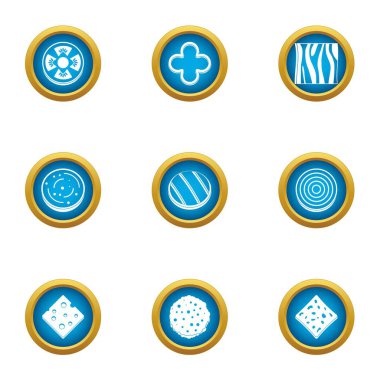 Madde sandviç Icons set, düz stil