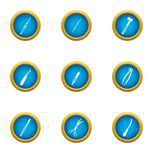 Set de iconos de herramienta de metanfetamina, estilo plano — Vector de stock