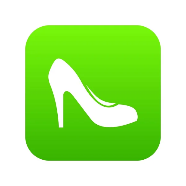 女式鞋高跟鞋图标数字绿色 — 图库矢量图片
