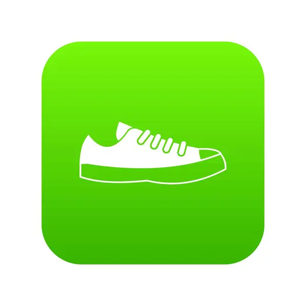 Zapatillas icono digital verde — Vector de stock