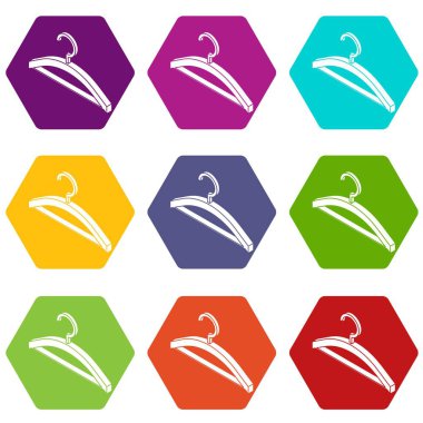 9 vektör elbise askısı Icons set