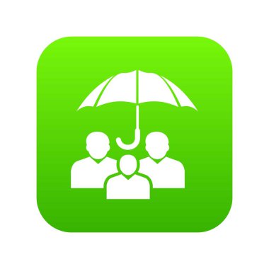 İnsanlar koruma yeşil simge vektör