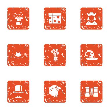 Büyü Icons set, grunge tarzı