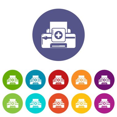 Yazıcı onarım simgeler vektör renk ayarla