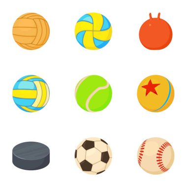 Oyun topunu Icons set, karikatür tarzı