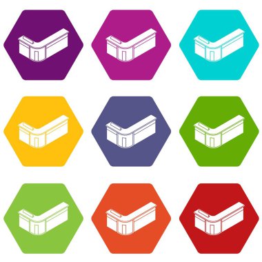 9 vektör Resepsiyon Masa Icons set