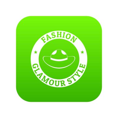 Glamour şapka yeşil simge vektör