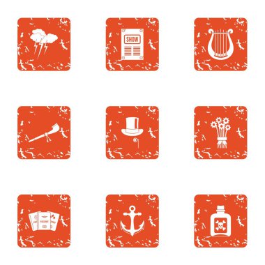 Modası geçmiş göstermek simgeler kümesi, grunge tarzı