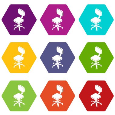 9 vektör küçük tekerlekli sandalye Icons set
