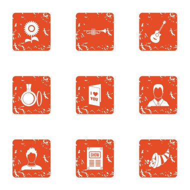 Aşk belge simgeler kümesi, grunge tarzı