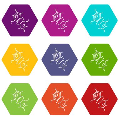 Kuş gribi virüsü simgeler 9 vektör ayarla