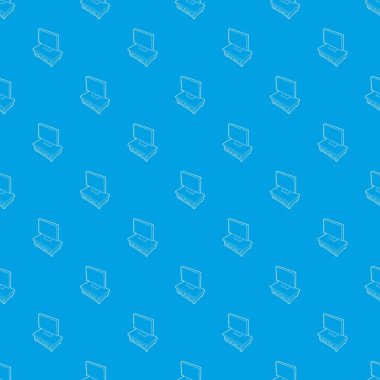 Ahşap Tv dolabı Tv desen vektör kesintisiz mavi herhangi bir kullanım için tekrar