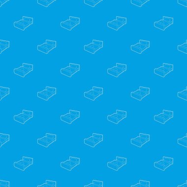 Çift Kişilik Yatak desen vektör kesintisiz mavi