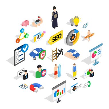 Kişi Icons set, izometrik stili