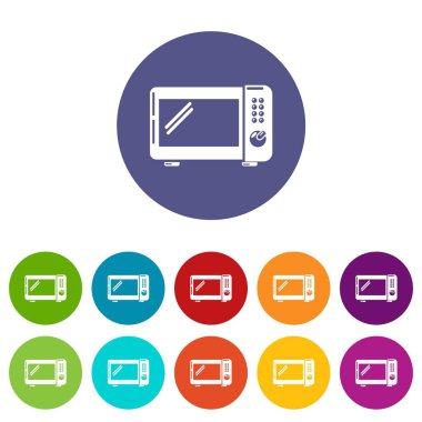 Mikrodalga fırın simgeler vektör renk ayarla