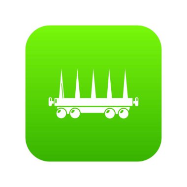 Teslimat vagon yeşil simge vektör