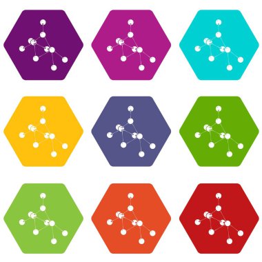 9 vektör etil asetat Icons set