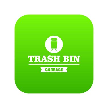 Bin sokak simge yeşil vektör