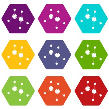 9 vektör glisin Icons set