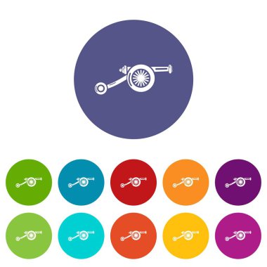 Kuşatma silah simgeler kümesi vektör renk